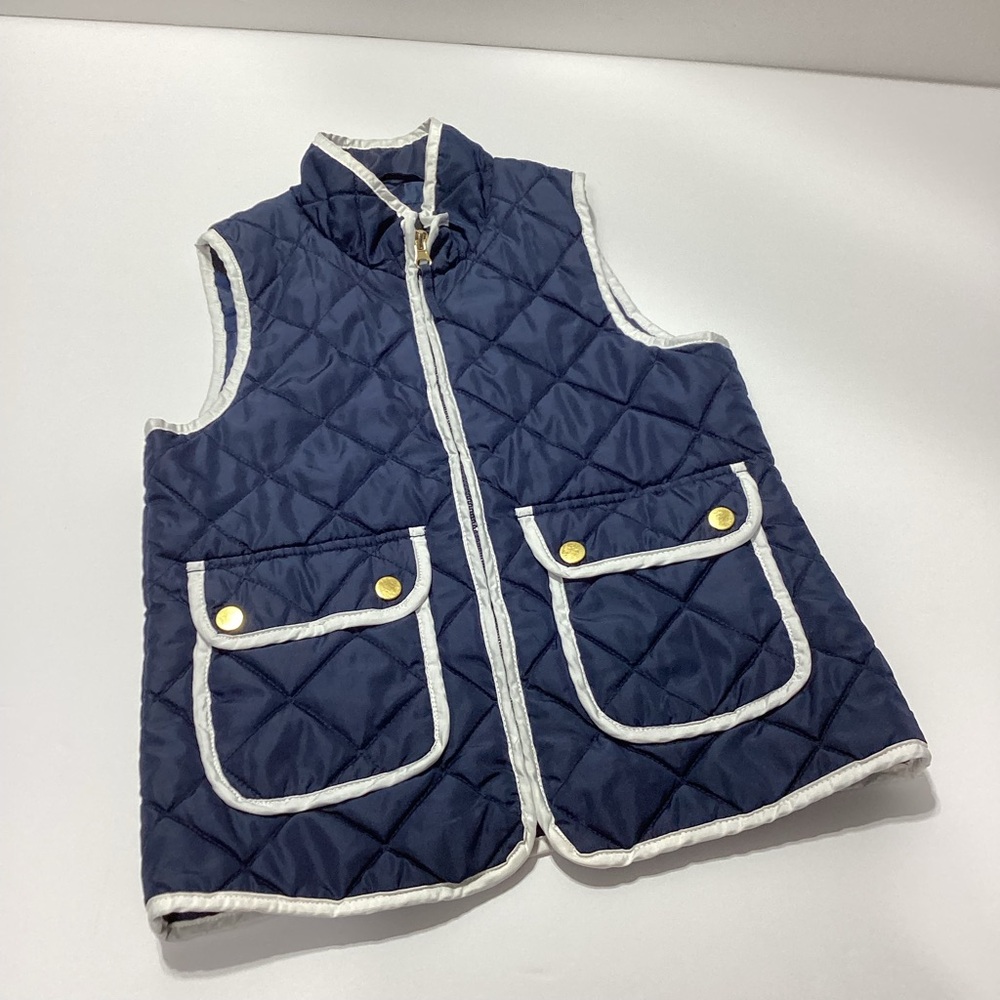 Me Jane Brand Girls Riding Vest Quilted Style Blue White Size 12 Outerwear Vest